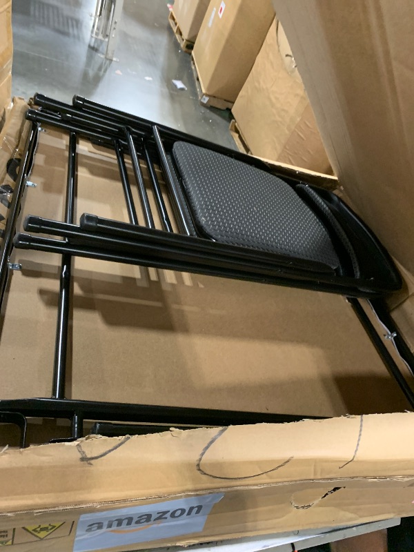 Photo 1 of ** USED/ DAMAGE MINOR ** CoscoProducts Premium 5-Piece Table & Chair Dining Set, with 34" Vinyl Top Card Table and 4 Fabric Padded Seat & Back Folding Chairs, Black