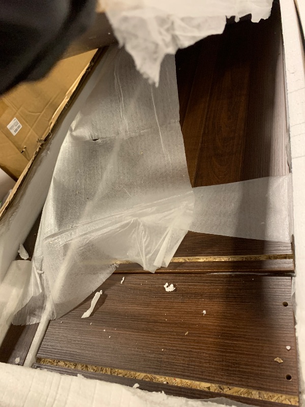 Photo 1 of ** USED/ DAMAGE MAJOR** GarveeHome 5 Dresser for Bedroom, 41.3 in Tall Vertical Drawer Dresser with Large Storage, Freestanding Wooden Closet Chest for Bedroom, Living Room, Walunt