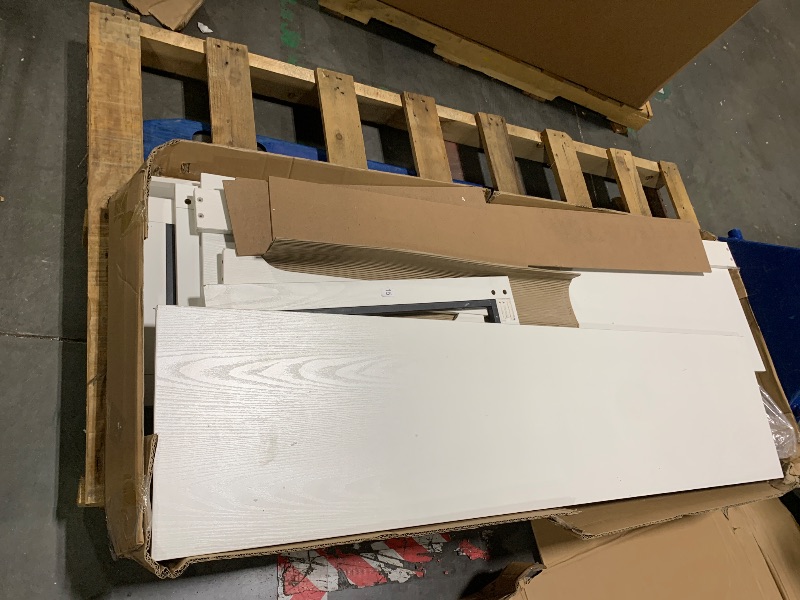 Photo 1 of ** VERY USED / DAMAGE MINOR ** Yafylly 60.6 Inch Double Dog Crate with Divider, 2-in-1 Heavy Duty Dog Crate TV Stand with 2 Sliding Doors and Thick Iron, Indoor Dog House for 2 Dogs (White)