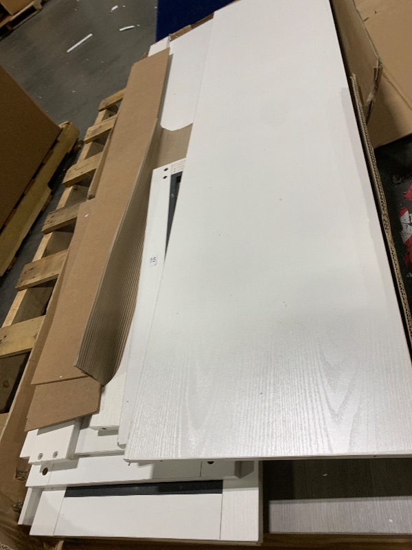 Photo 1 of ** VERY USED / DAMAGE MINOR ** Yafylly 60.6 Inch Double Dog Crate with Divider, 2-in-1 Heavy Duty Dog Crate TV Stand with 2 Sliding Doors and Thick Iron, Indoor Dog House for 2 Dogs (White)