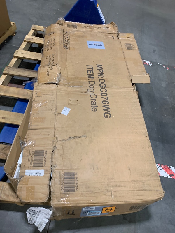 Photo 1 of ** VERY USED / DAMAGE MINOR ** Yafylly 60.6 Inch Double Dog Crate with Divider, 2-in-1 Heavy Duty Dog Crate TV Stand with 2 Sliding Doors and Thick Iron, Indoor Dog House for 2 Dogs (White)