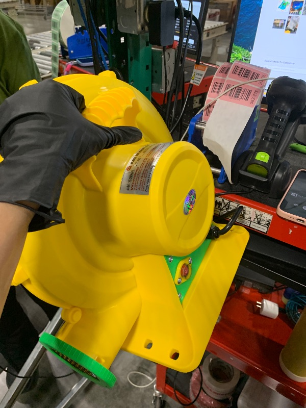 Photo 1 of ** USED / TESTED FUNCTIONAL BLOWER ** FBSPORT Inflatable Bounce House Water Slide, Bounce House for Kids Indoor Outdoor Bouncy House with 550W Blower, Bounce Castle with Slide Ball Shooting, Water Gun, Splash Pool, Bounce Area, Hose