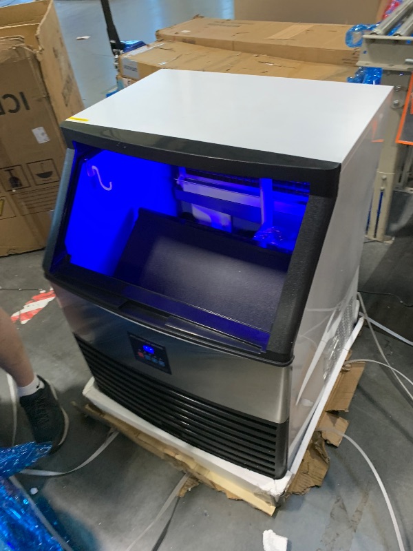 Photo 1 of ** VERY USED / TESTED FUNCTIONAL / DAMAGE MAJOR** KOKEBREN Commercial Ice Maker Machine 440lbs/24H, Stainless Steel Ice Machine w/ 88lbs Large Ice Storage Capacity, LED & Self-Clean Freestanding Ice Maker(6 * 18 Ice Cube)