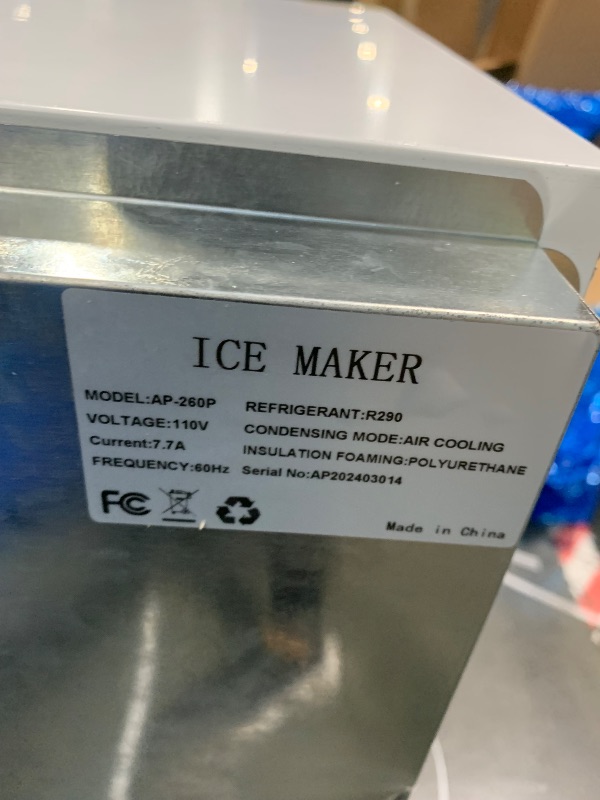 Photo 1 of ** VERY USED / TESTED FUNCTIONAL / DAMAGE MAJOR** KOKEBREN Commercial Ice Maker Machine 440lbs/24H, Stainless Steel Ice Machine w/ 88lbs Large Ice Storage Capacity, LED & Self-Clean Freestanding Ice Maker(6 * 18 Ice Cube)