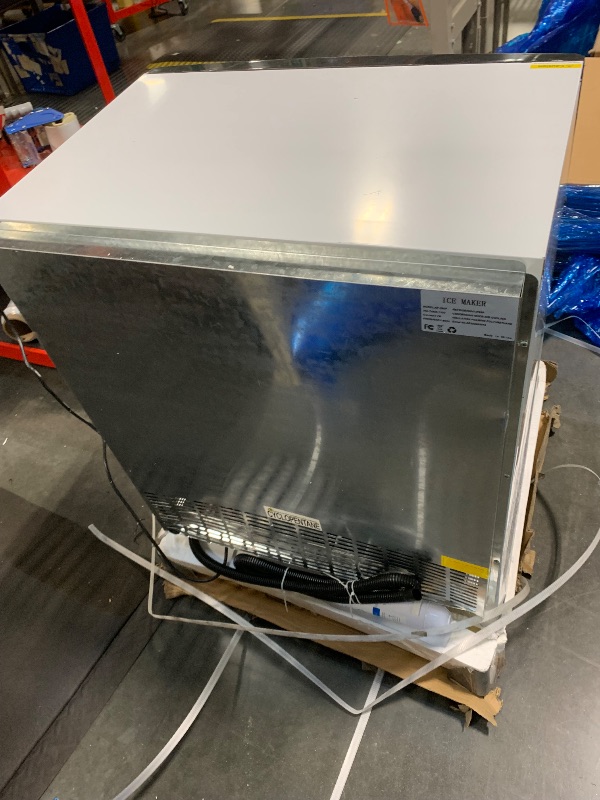 Photo 1 of ** VERY USED / TESTED FUNCTIONAL / DAMAGE MAJOR** KOKEBREN Commercial Ice Maker Machine 440lbs/24H, Stainless Steel Ice Machine w/ 88lbs Large Ice Storage Capacity, LED & Self-Clean Freestanding Ice Maker(6 * 18 Ice Cube)