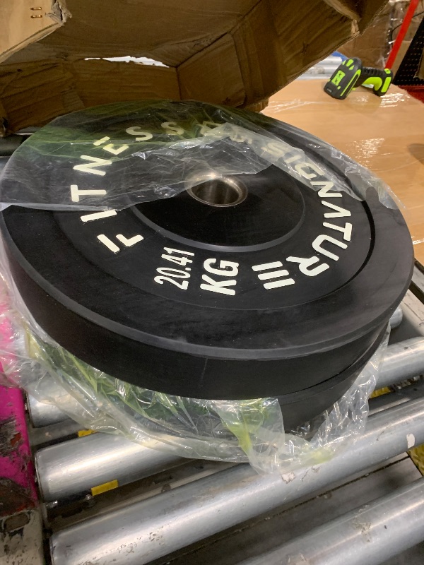 Photo 1 of ** NEW** Fitvids 2" Olympic Bumper Plate Weight Plates with Steel Hub, 45LB, Pair