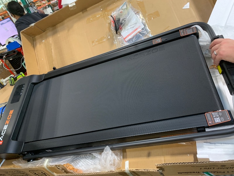 Photo 1 of ** TESTED  FUNCTIONAL // USED ** Acezoe Treadmill with 3-Level 10% Incline, 2-in-1 Foldable Walking Pad for Home Small Office, Compact Portable Under Desk Treadmill with Handle,Dual LED Display, APP & Remote, 300 lbs Capacity