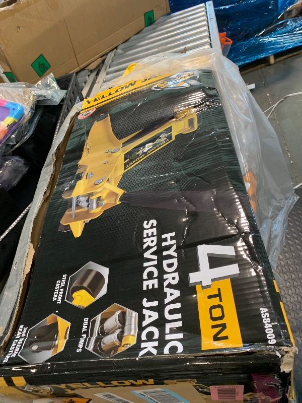 Photo 1 of ** USED*** YELLOW JACKET Low Profile Floor Jack with Dual Pumps Quickly Lift Hydraulic Car Jack with Pad, 4 Ton (8,800 lb) Capacity