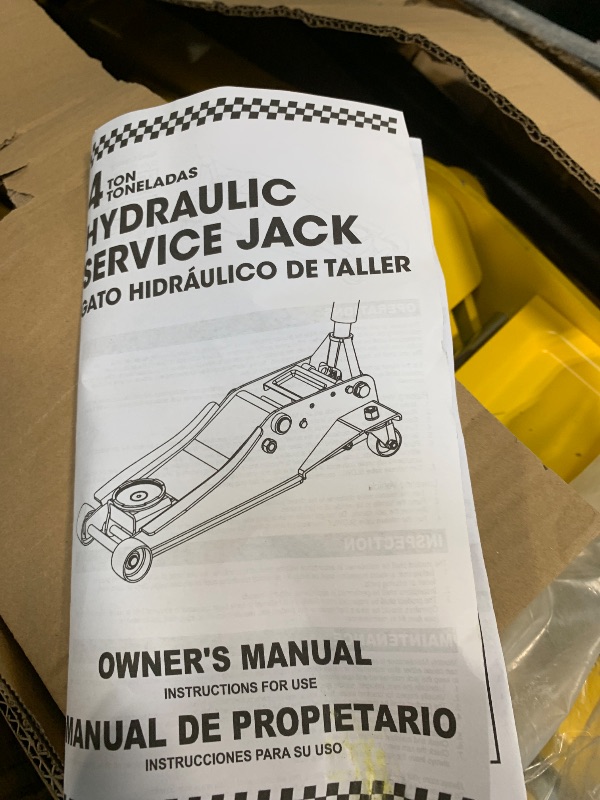 Photo 1 of ** USED*** YELLOW JACKET Low Profile Floor Jack with Dual Pumps Quickly Lift Hydraulic Car Jack with Pad, 4 Ton (8,800 lb) Capacity
