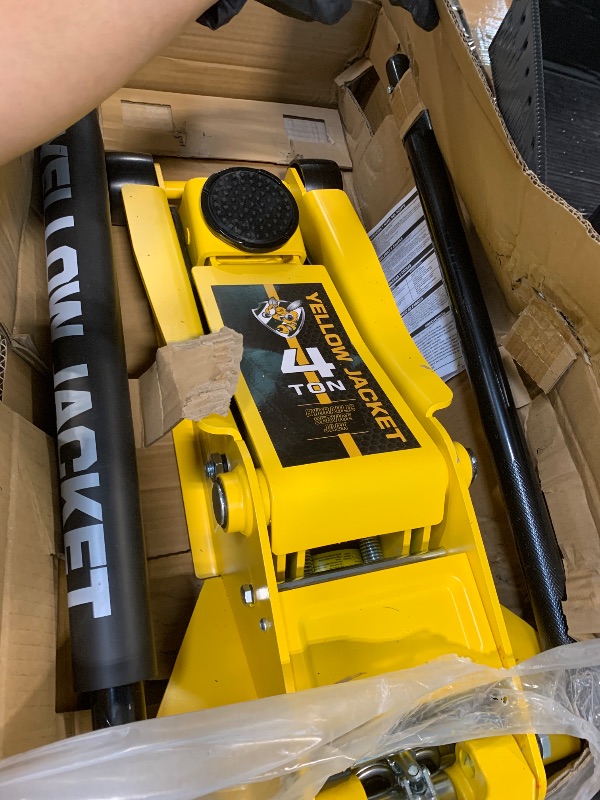 Photo 1 of ** USED*** YELLOW JACKET Low Profile Floor Jack with Dual Pumps Quickly Lift Hydraulic Car Jack with Pad, 4 Ton (8,800 lb) Capacity
