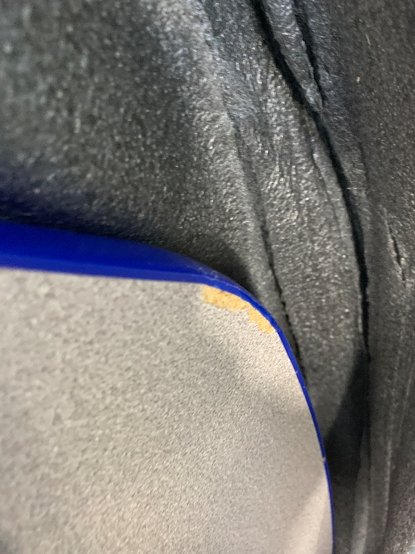 Photo 1 of ** ONLY TABLE** FDP Clover Activity School and Office Table (48 x 48 inch), Standard Legs with Swivel Glides for Collaborative Seating Environments, Adjustable Height 19-30 inches - Gray Top and Blue Edge