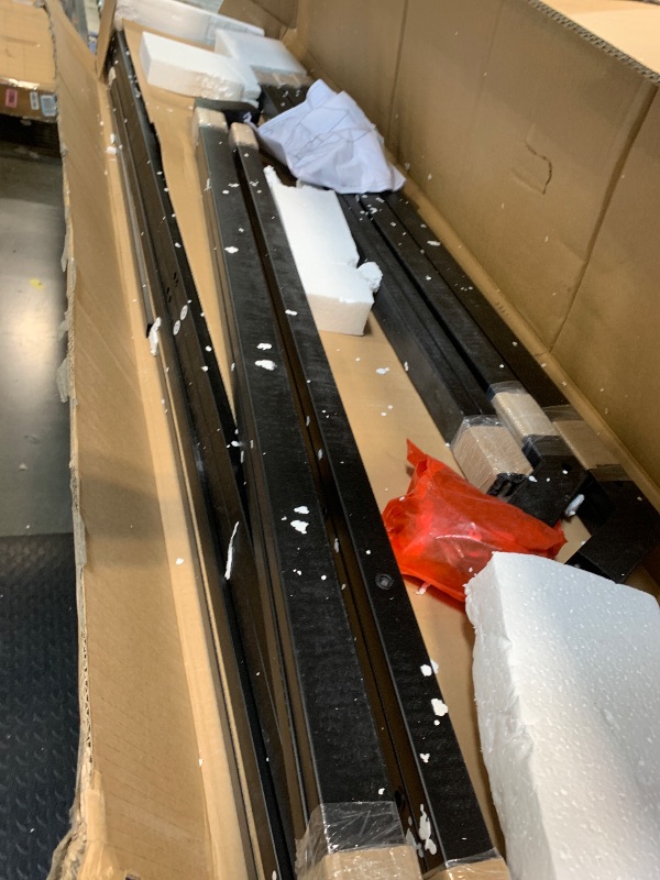 Photo 1 of ** USED** PVWIIK Double Montessori Floor Bed with Fence & Roof for Two Kids Teens Boys Girls,Twin Floor Bed,Easy Assemble,No Box Spring Needed, Black