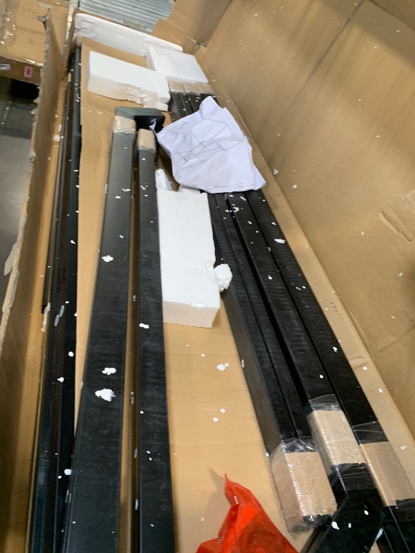 Photo 1 of ** USED** PVWIIK Double Montessori Floor Bed with Fence & Roof for Two Kids Teens Boys Girls,Twin Floor Bed,Easy Assemble,No Box Spring Needed, Black