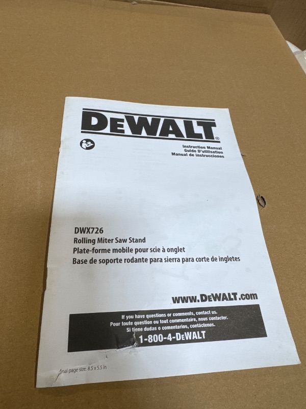 Photo 1 of ** USED** DEWALT Miter Saw Stand With Wheels (DWX726), Yellow