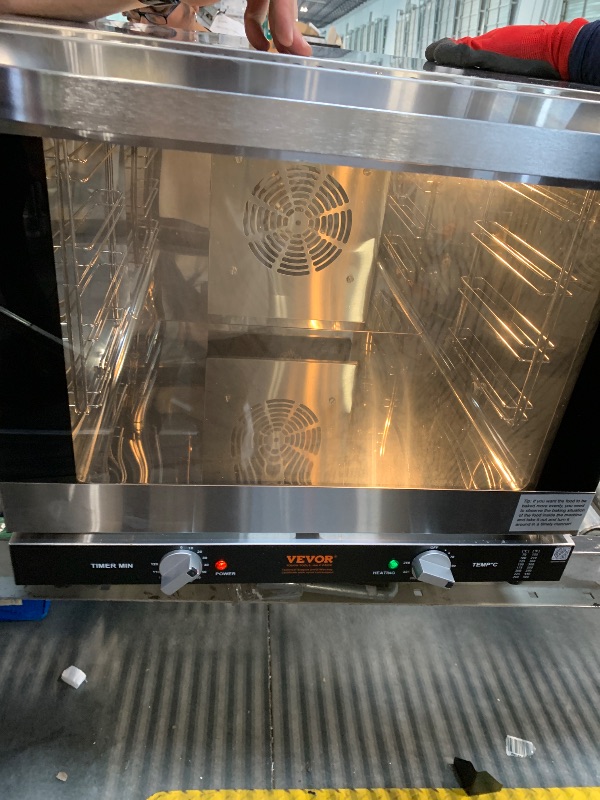 Photo 1 of ** USED/ UNTESTED FUNCTIONAL** VEVOR Commercial Convection Oven, 66L/60Qt, Half-Size Conventional Oven Countertop, 1800W 4-Tier Toaster w/Front Glass Door, w/Trays Wire Racks Clip Gloves, 120V