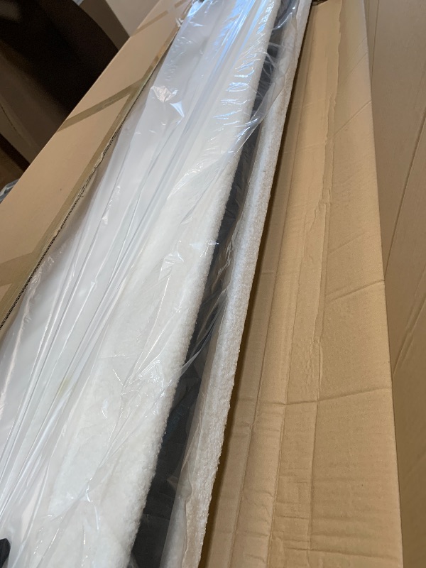 Photo 1 of ** USED ** viplov King Size Bed Frame and Headboard, Upholstered Platform Bed with Adjustable Headboard, Soft Boucle Fabric, Modern Style, No Box Spring Required, Easy Assembly, Off-White