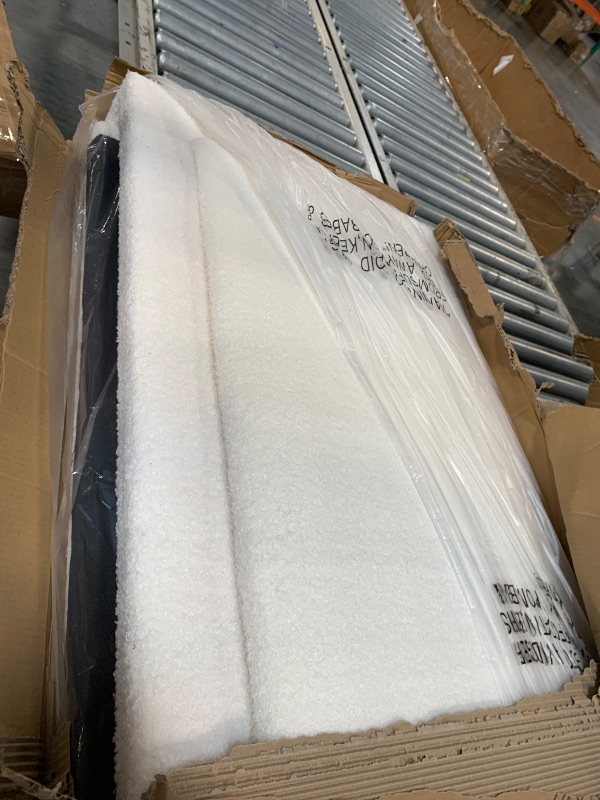 Photo 1 of ** USED ** viplov King Size Bed Frame and Headboard, Upholstered Platform Bed with Adjustable Headboard, Soft Boucle Fabric, Modern Style, No Box Spring Required, Easy Assembly, Off-White