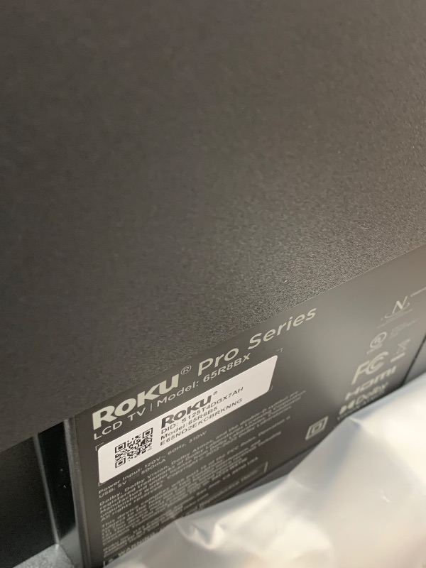 Photo 1 of ** USED / TESTED FUNCTIONAL ** Roku Smart TV – 65-Inch Pro Series 4K QLED RokuTV with Backlit Roku Voice Remote Pro, Dolby Vision IQ, 120Hz Refresh Rate – Live Local News, Sports, Gaming
