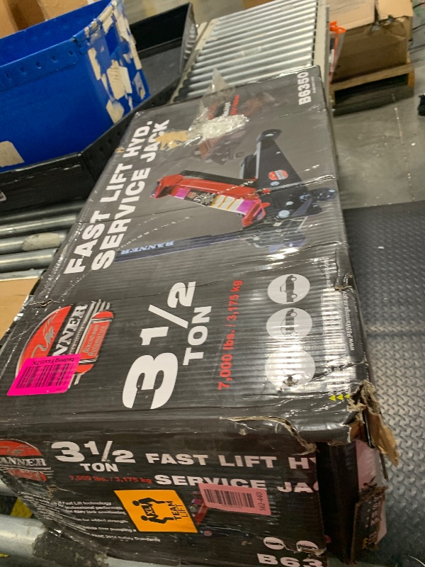 Photo 1 of ** USED ** Blackhawk B6350 Black/Red Fast Lift Service Jack - 3.5 Ton Capacity, 28 1/2" L x 13 3/4" W x 6 1/2" H