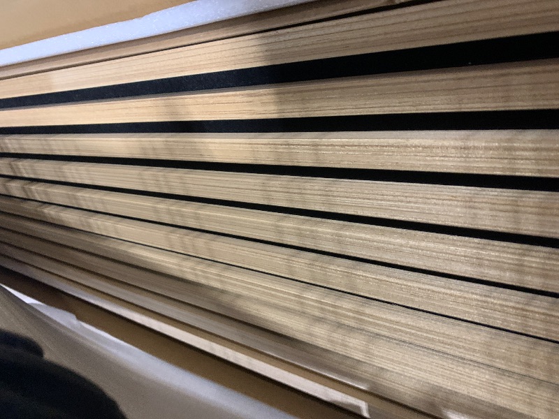 Photo 1 of ** NEW ** Art3d 2-Pack 108" x 12" Acoustic Wood Panels for Wall, Soundproof Wood Slat Panel for Wall and Ceiling, 3D Fluted Sound Absorbing Paneling for Interior Wall Decor, Living Room, Bedroom - Peach