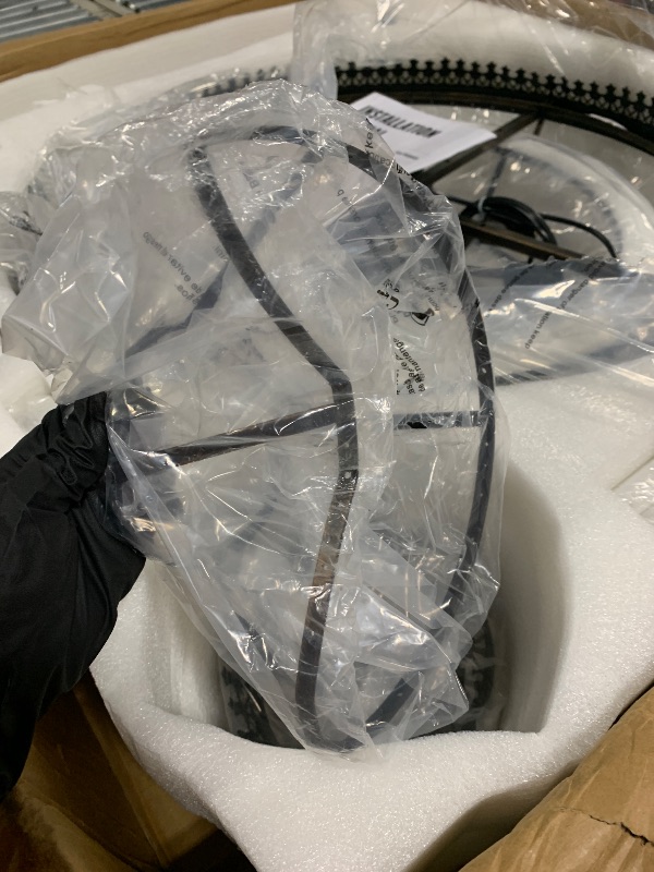 Photo 1 of ** USED /UNTESTED DAMAGE MINOR PARTS CHECK PHOTO** WECHAET French Empire Staircase Crystal Chandelier, Antique Bronze Vintage High Ceiling Chandelier for Foyer Entryway Hallway Entrance Living Room, Foyer Lighting Fixtures, 28" W x 48" H