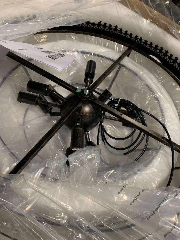 Photo 1 of ** USED /UNTESTED DAMAGE MINOR PARTS CHECK PHOTO** WECHAET French Empire Staircase Crystal Chandelier, Antique Bronze Vintage High Ceiling Chandelier for Foyer Entryway Hallway Entrance Living Room, Foyer Lighting Fixtures, 28" W x 48" H