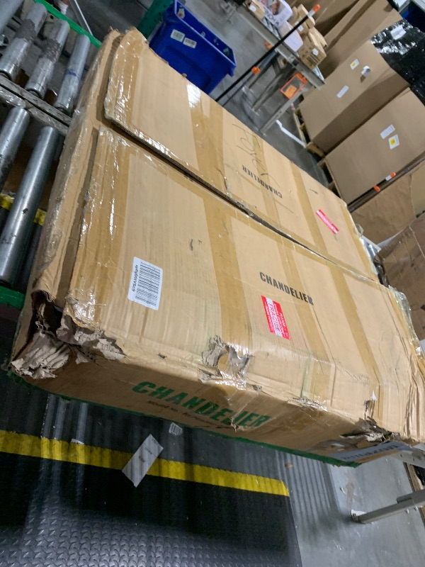 Photo 1 of ** USED /UNTESTED DAMAGE MINOR PARTS CHECK PHOTO** WECHAET French Empire Staircase Crystal Chandelier, Antique Bronze Vintage High Ceiling Chandelier for Foyer Entryway Hallway Entrance Living Room, Foyer Lighting Fixtures, 28" W x 48" H