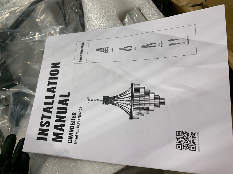 Photo 1 of ** USED /UNTESTED DAMAGE MINOR PARTS CHECK PHOTO** WECHAET French Empire Staircase Crystal Chandelier, Antique Bronze Vintage High Ceiling Chandelier for Foyer Entryway Hallway Entrance Living Room, Foyer Lighting Fixtures, 28" W x 48" H