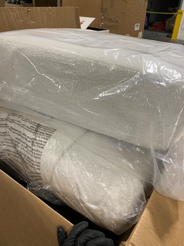 Photo 1 of ** SET 2 BOX / MISSING HARDWARE / USED**  Ball & Cast Swivel Accent Chair,360 Degree Soft Boucle Swivel Barrel Chair, Modern Upholstered Round Armchair,Teddy Channel Tufted Sofa Chair for Living Room Bedroom Office,White