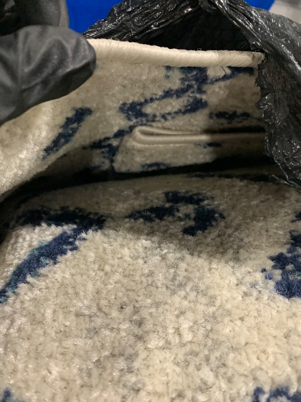 Photo 1 of ** VERY USED** JONATHAN Y Boho Vintage Diamond Cream/Navy Indoor Area Rug 9X12 ft, Moroccan Hype for Living Room, Bedroom, Kitchen, Office, Easy-Cleaning, High Traffic, Pet-Friendly, Non-Shedding (MOH101F-9)