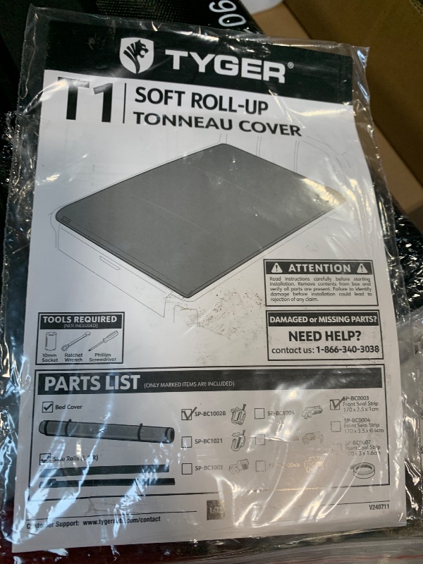 Photo 1 of ** NEW** Tyger Auto T1 Soft Roll-up Truck Bed Tonneau Cover Compatible with 2009-2018 Dodge Ram 1500; 2019-2025 Classic | 5'7" (67") Bed | TG-BC1D9018