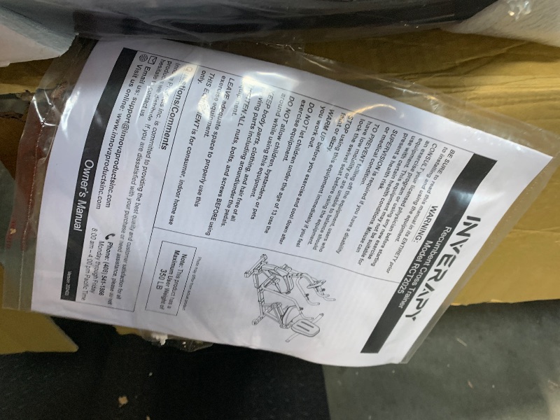 Photo 1 of ** NEW / UNTESTED ** Inverapy by Innova RCT2025 Recumbent Cross Trainer with Swivel Seat & Leg Harness, White/Gray/Black