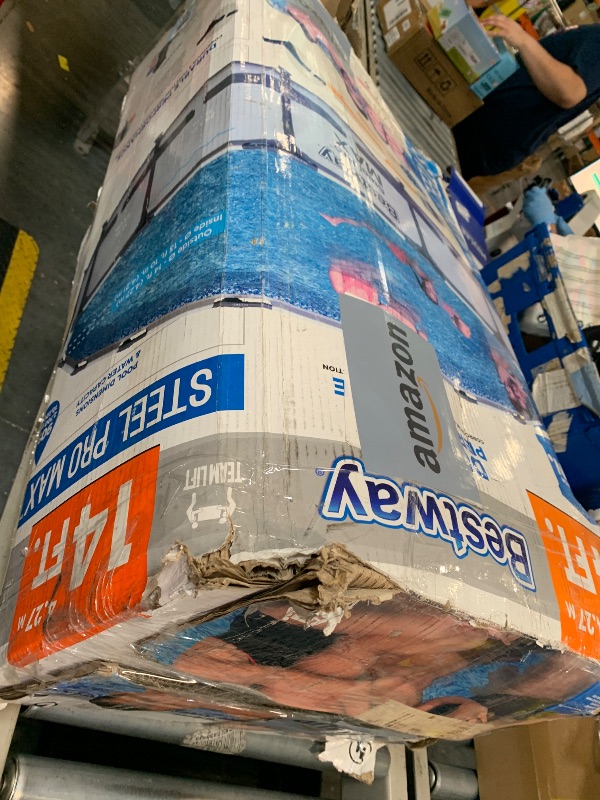 Photo 1 of ** VERY USED, STAINED BY MOISTURE ** Bestway Steel Pro MAX 14' x 33" Round Above Ground Pool Set | Includes 530gal Filter Pump