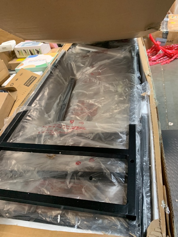 Photo 1 of ** NEW ** KEIKI Full Size Metal Loft Bed Frame with Convertible Staircase, Built-in Storage Shelves and Wardrobe, Loft Bed with Solid Slats, Guardrail, No Box Spring Required, Easy Assembly, for Bedroom, Black