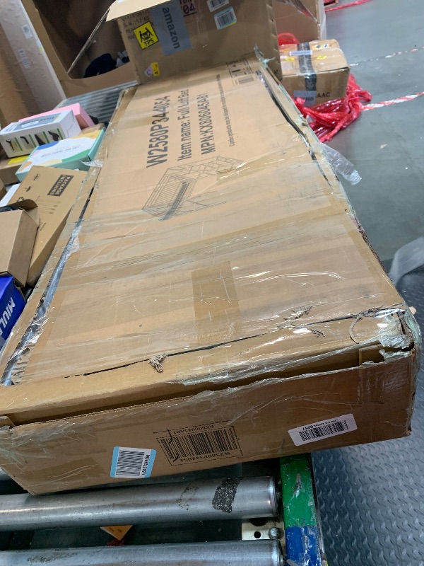 Photo 1 of ** NEW ** KEIKI Full Size Metal Loft Bed Frame with Convertible Staircase, Built-in Storage Shelves and Wardrobe, Loft Bed with Solid Slats, Guardrail, No Box Spring Required, Easy Assembly, for Bedroom, Black