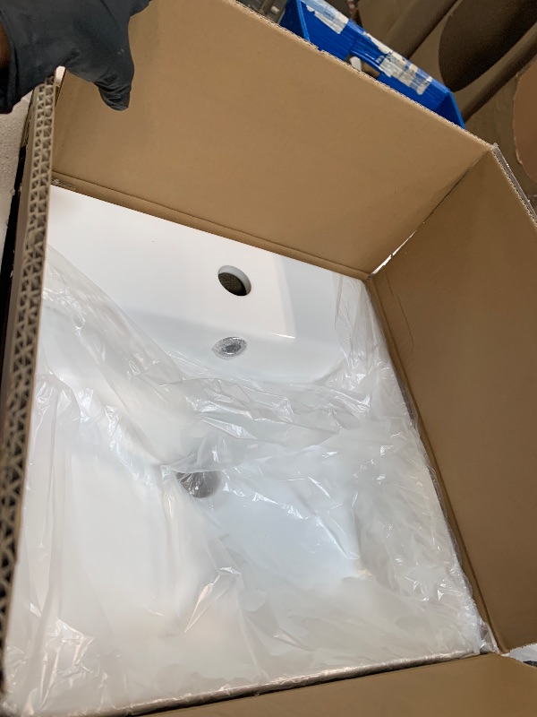 Photo 1 of YITAHOME 30 Inch Bathroom Vanity with Vacuum Forming, Freestanding Storage Cabinet Vanity with Engineered White Stone Countertop, 2 Large Soft Closing Doors with Shelf, Gold Handles & Legs, Black