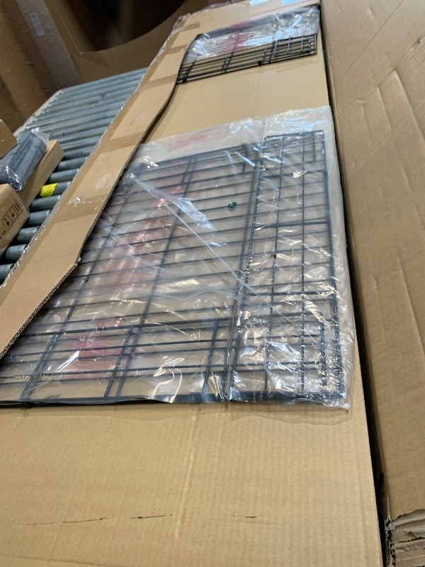 Photo 1 of ** NEW ** GarveeHome King Size Bed Frame with 2 Storage Drawers and USB Ports, Modern Platform Bed with Upholstered Shelf Headboard, Sturdy, Noise Free, No Box Spring Needed, Gray