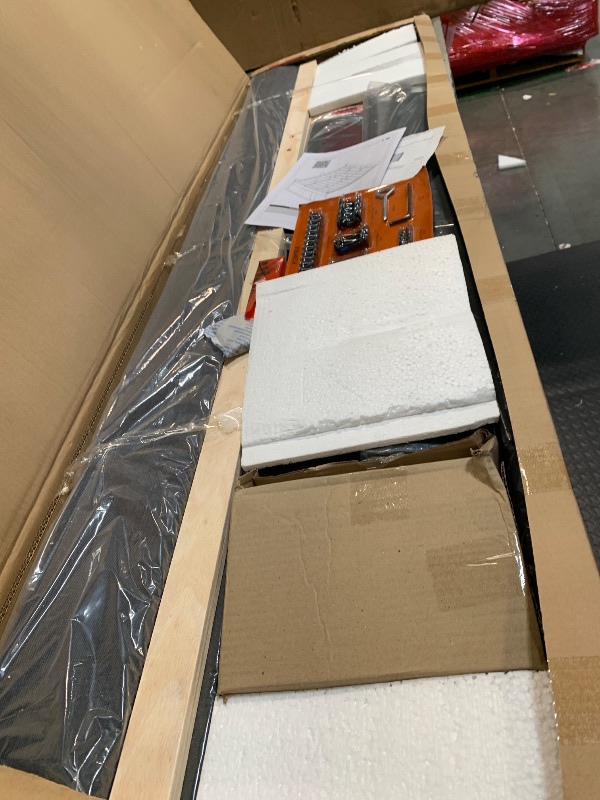 Photo 1 of ** FACTORY SEALED ** Novilla King Size Bed Frame with Adjustable Headboard Platform King Bed Frame Linen Fabric Upholstered Headboard, No Box Spring Needed, Noise-Free, Wooden Slats Support, Easy Assembly, Dark Grey