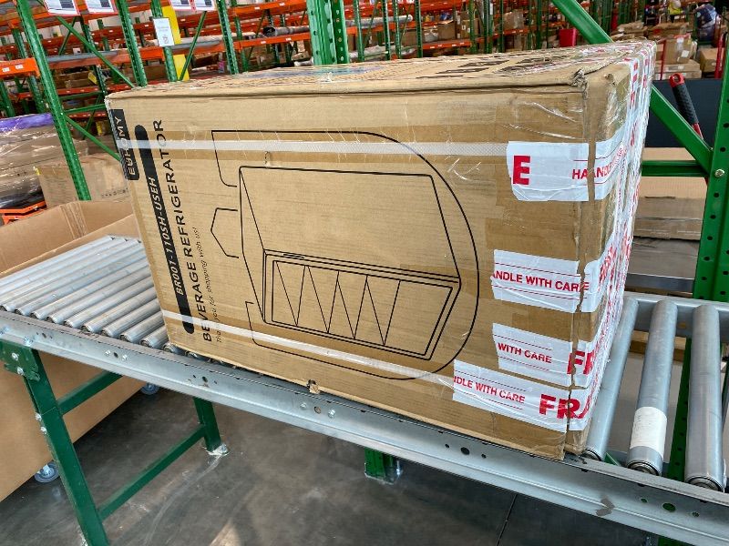 Photo 1 of * USED / TESTED FUNCTIONAL ** EUHOMY Beverage Refrigerator and Cooler, Mini fridge with Glass Door, Small Refrigerator with Adjustable Shelves for Soda Beer or Wine, Perfect for Home/Bar/Office,