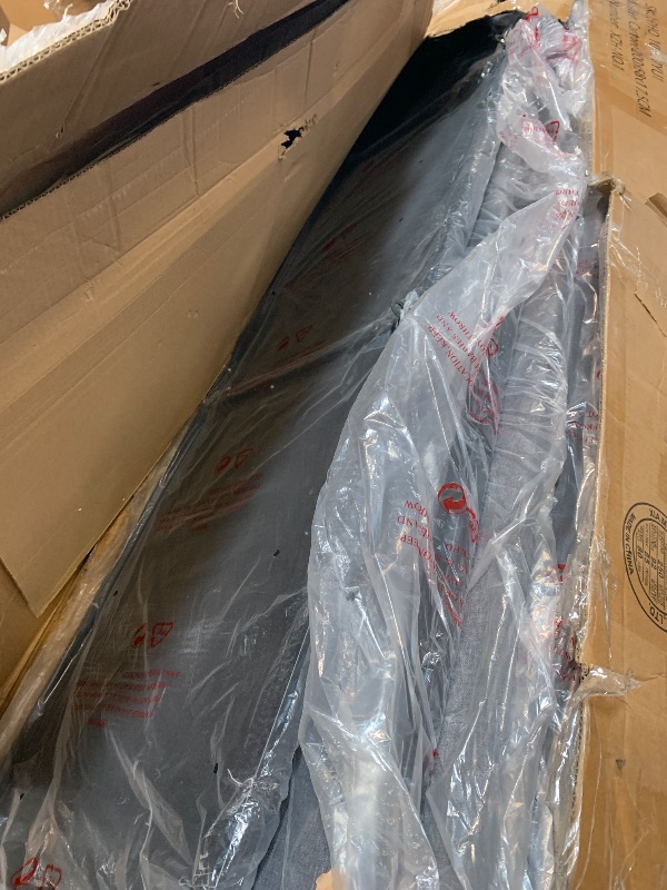 Photo 1 of ** USED ** King Size Bed Frame with 2 Storage Drawers and Charging Station, Rustic Linen Upholstered Platform Bedframe with Storage Headboard, Heavy Duty, No Box Spring Needed, Easy Assembly, Noise Free, Grey