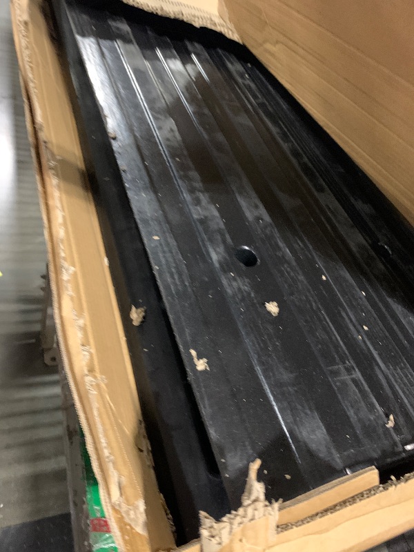 Photo 1 of ** USED** Pyle Car Vehicle Curbside Driveway Ramp - 4ft Heavy Duty Rubber Threshold Bridge Tracks Curb Ramps, 2 Pieces Set (for Car, Truck, Scooter, Bike, Motorcycle, Wheelchair Mobility), Black