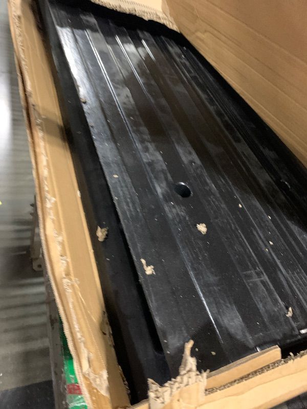 Photo 1 of ** USED** Pyle Car Vehicle Curbside Driveway Ramp - 4ft Heavy Duty Rubber Threshold Bridge Tracks Curb Ramps, 2 Pieces Set (for Car, Truck, Scooter, Bike, Motorcycle, Wheelchair Mobility), Black