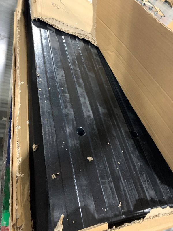 Photo 1 of ** USED *** Pyle Car Vehicle Curbside Driveway Ramp - 4ft Heavy Duty Rubber Threshold Bridge Tracks Curb Ramps, 2 Pieces Set (for Car, Truck, Scooter, Bike, Motorcycle, Wheelchair Mobility), Black