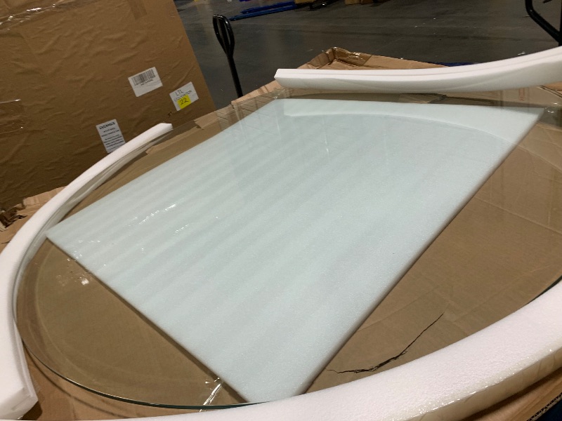 Photo 1 of ** NEW ** Royalty 60" Inch Round Tempered Glass Table Top – Clear Table Top Glass – Useful for Replacement, Tabletop Protector, Patio, Dining, Coffee, Desks - Thick Flat Polished Edge