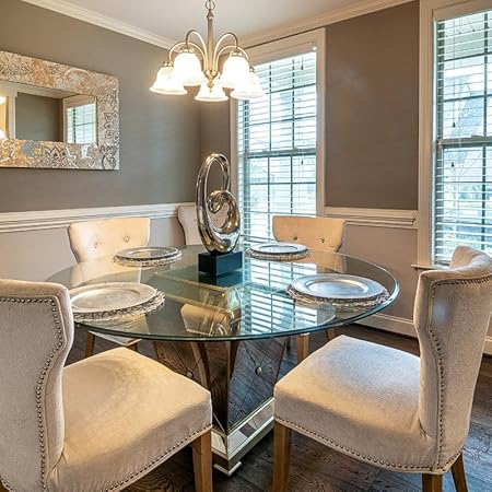 Photo 1 of ** NEW ** Royalty 60" Inch Round Tempered Glass Table Top – Clear Table Top Glass – Useful for Replacement, Tabletop Protector, Patio, Dining, Coffee, Desks - Thick Flat Polished Edge