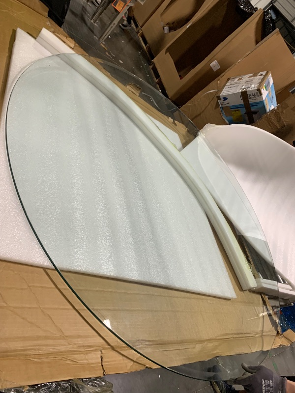 Photo 1 of ** NEW ** Royalty 60" Inch Round Tempered Glass Table Top – Clear Table Top Glass – Useful for Replacement, Tabletop Protector, Patio, Dining, Coffee, Desks - Thick Flat Polished Edge