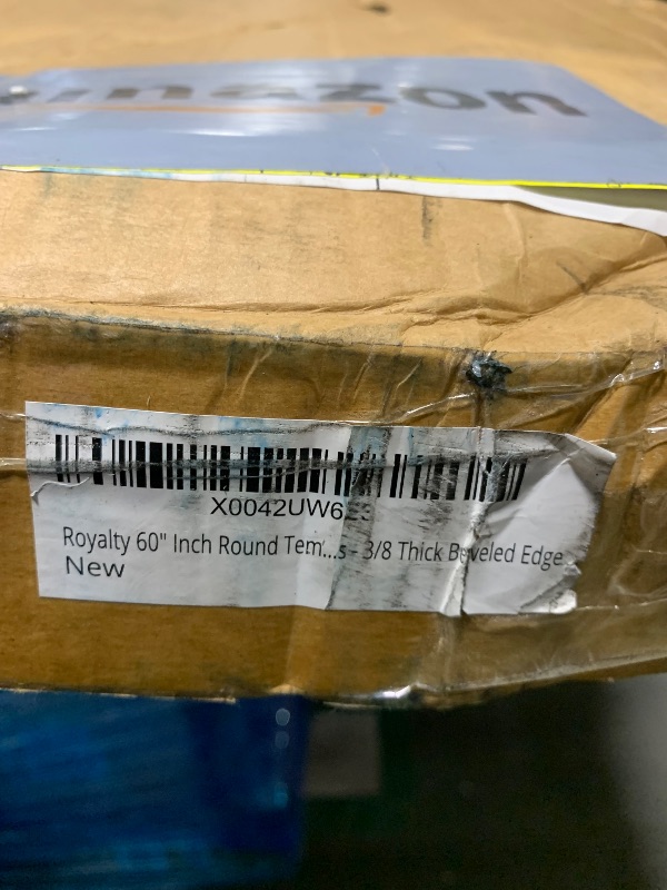 Photo 1 of ** NEW ** Royalty 60" Inch Round Tempered Glass Table Top – Clear Table Top Glass – Useful for Replacement, Tabletop Protector, Patio, Dining, Coffee, Desks - Thick Flat Polished Edge