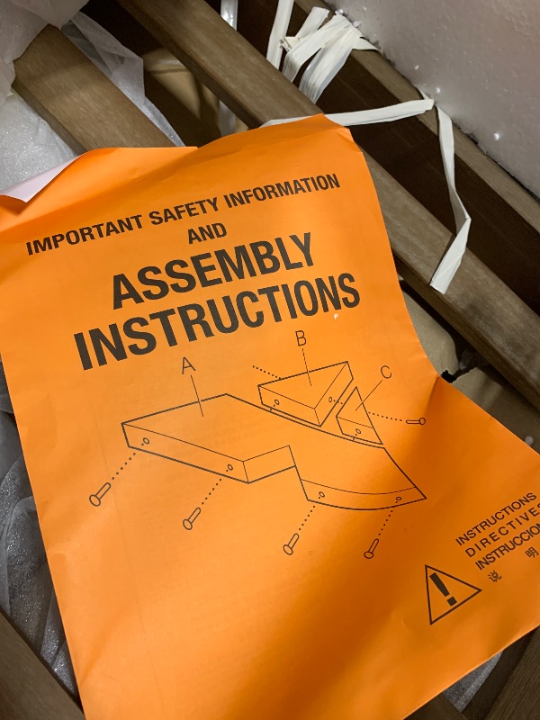 Photo 1 of ** USED ** Signature Design by Ashley Carter Hall Outdoor Eucalyptus Neutral Patio Lounge Chair with Thick Performance Fabric Cushion, Beige