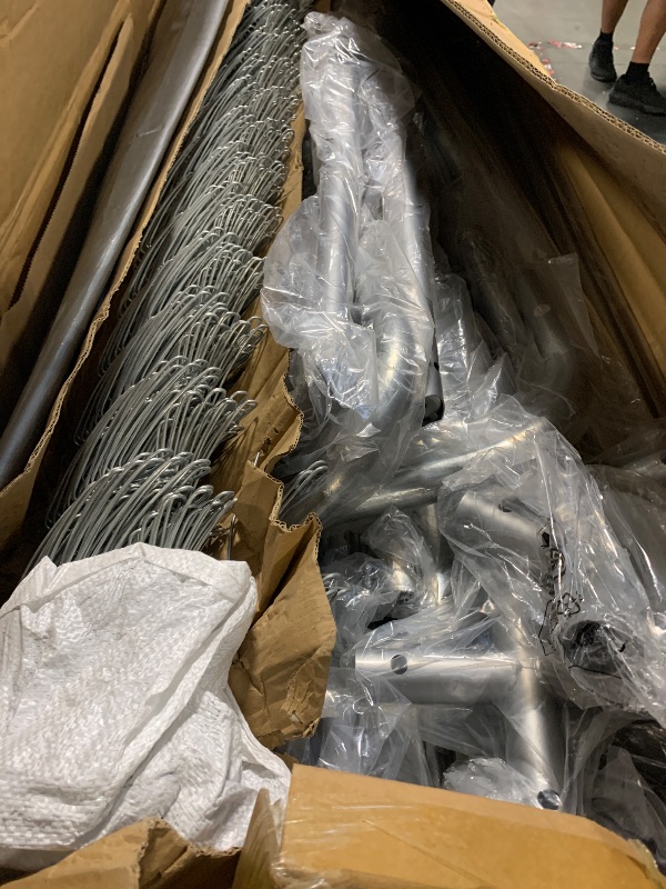 Photo 1 of ** USED ** Lyromix 10 x 10FT Large Outdoor Dog Kennel with Bowls, Dog Kennel Outside with Waterproof Cover Roof, Galvanized Heavy Duty Chain Link Dog Runs Cage Playpen for Outside with Secure Lock