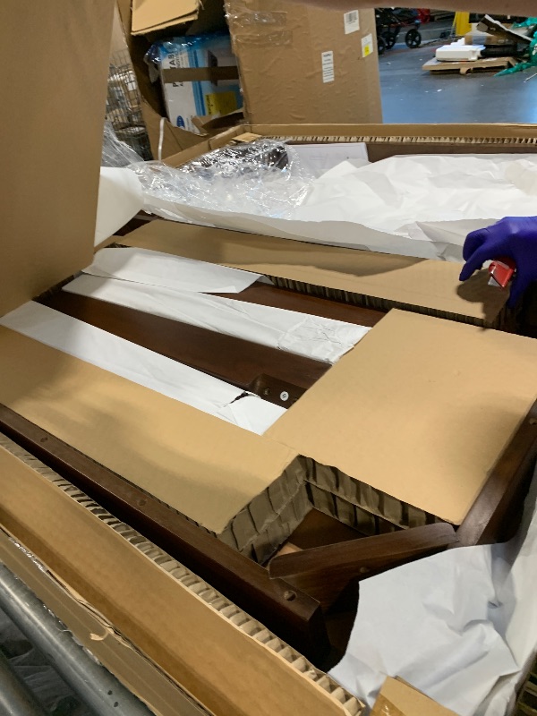 Photo 1 of ** NEW** SIMPLIHOME Eastwood Square Dining Table, Solid Wood Walnut Veneer in Walnut, 54 x 54 inches, Contemporary-Style Large Square Kitchen Table for up to 8 People